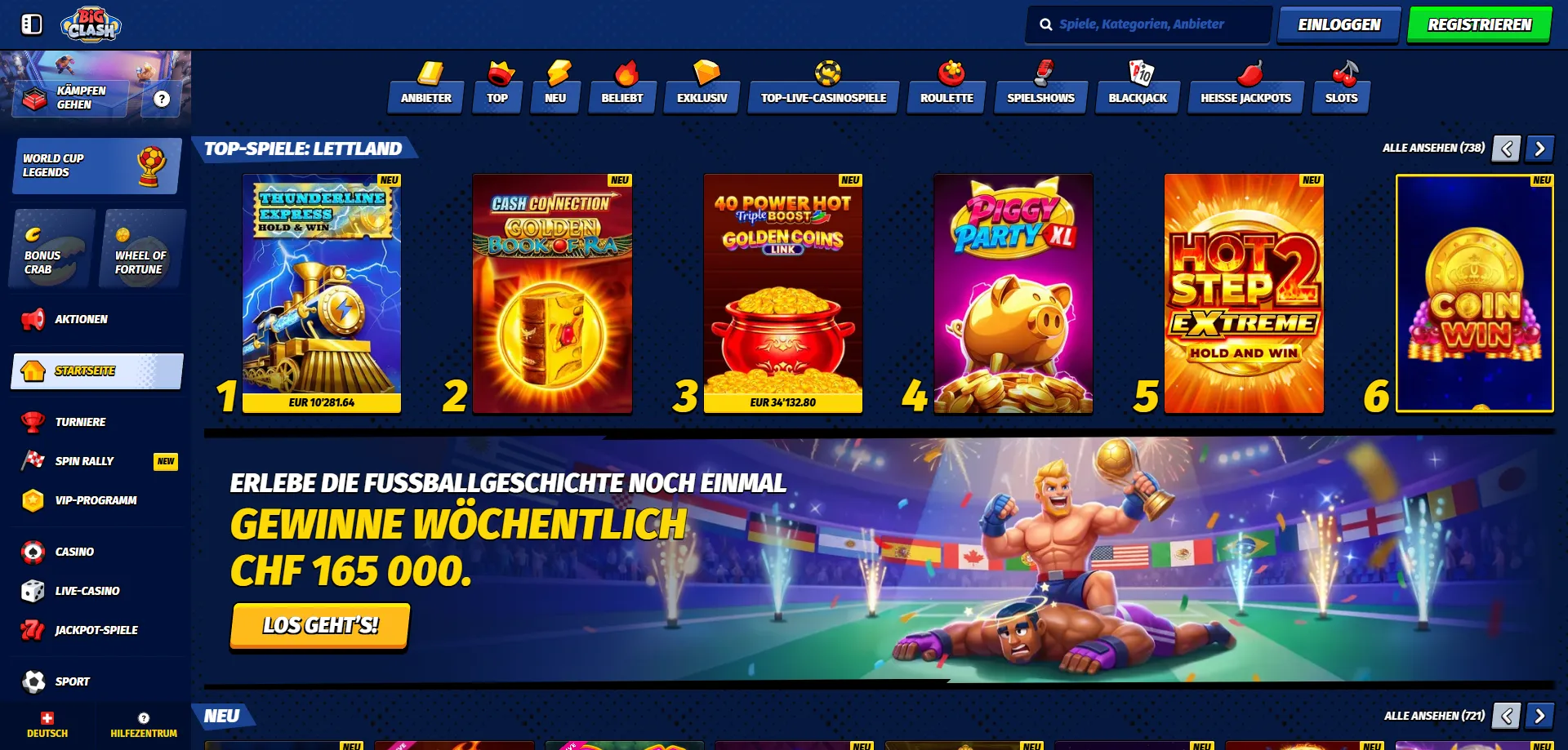 BigClash Casino Slots und Spielkatalog &ndash; &uuml;ber 12.000 Titel