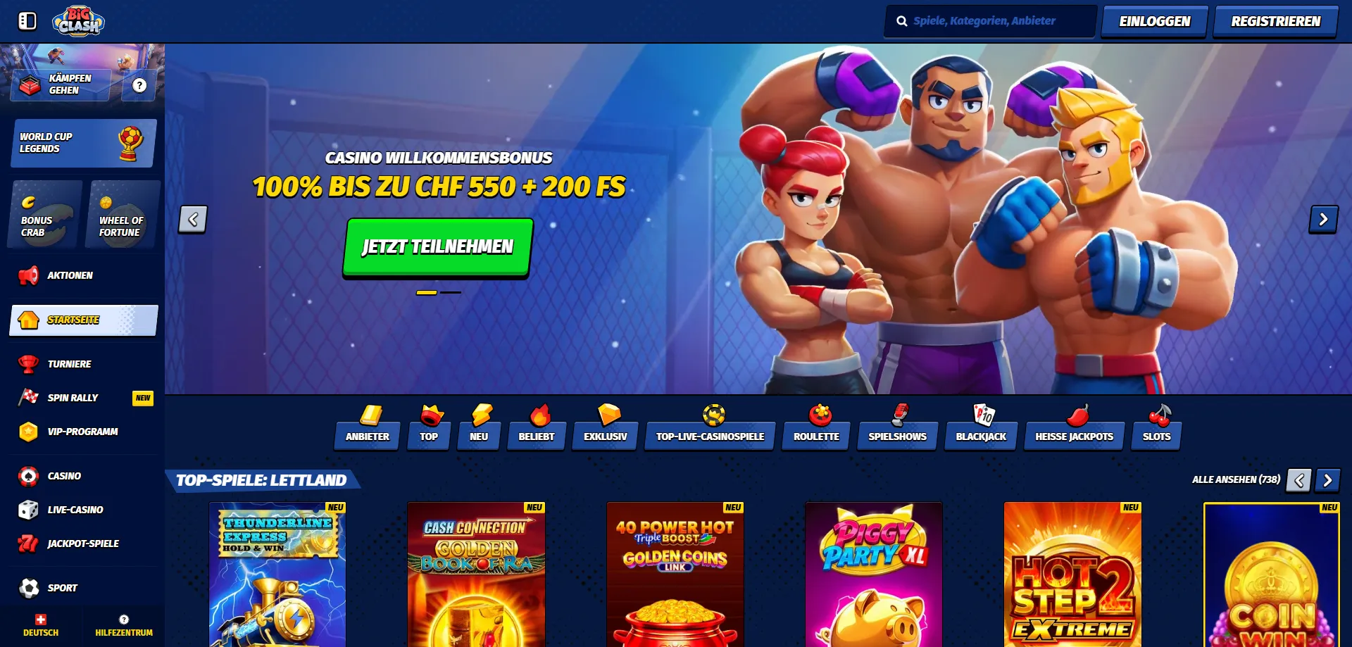 BigClash Casino &Ouml;sterreich &ndash; Spiel&uuml;bersicht und Willkommensbonus
